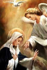 Mary conceives by the power of the Holy Spirit